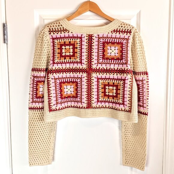 Truth By Republic Crochet Cotton Cropped Sweater - Picture 3 of 6